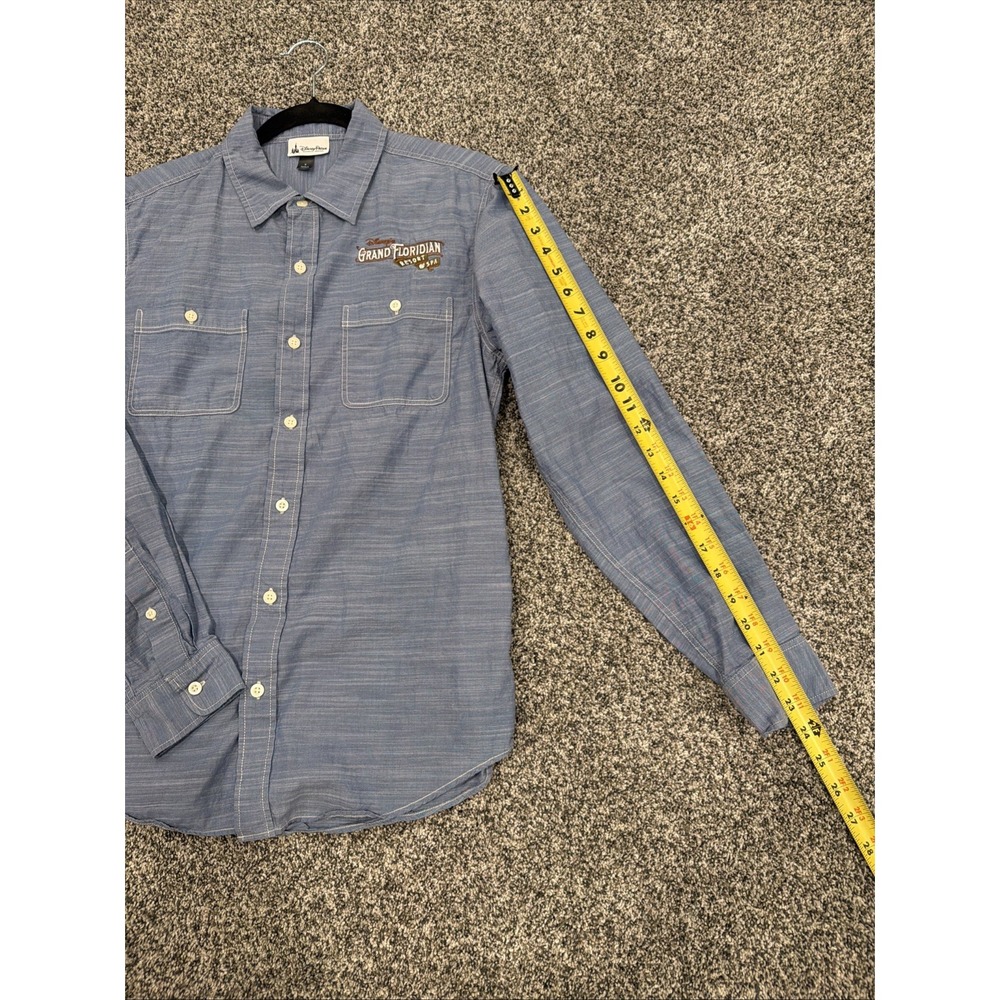 Disney Parks Grand Floridian Resort & Spa Blue Cotton Button Down Shirt Small - Picture 6 of 6